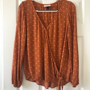 Burnt orange wrap top